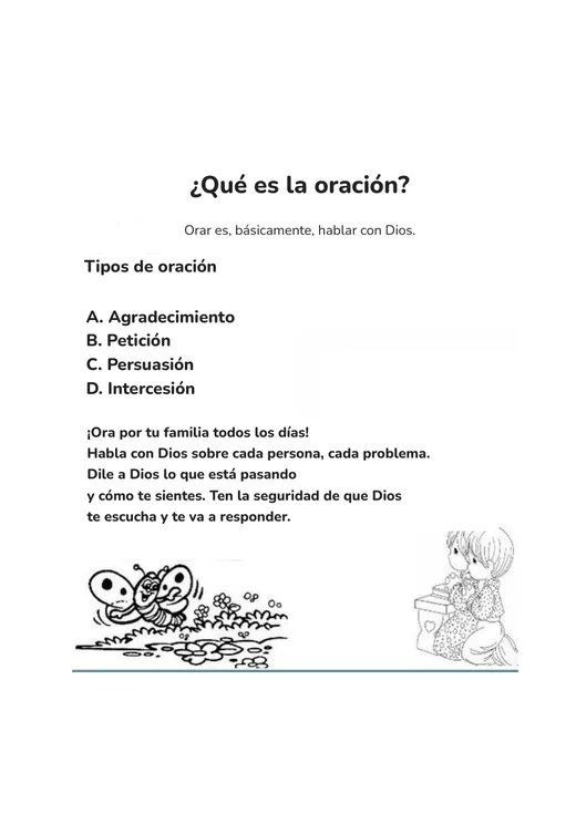 Página de muestra: ¿Qué es la oración?